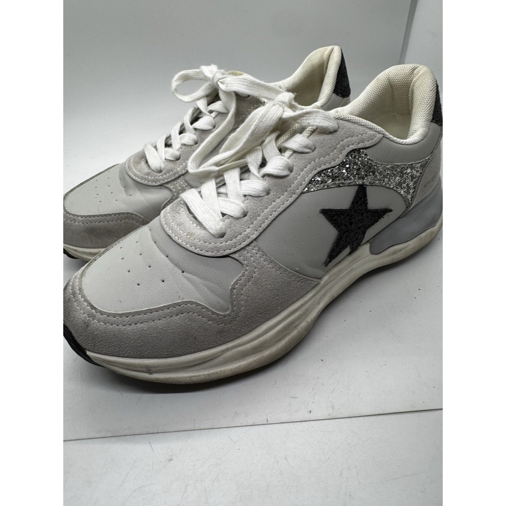 Vintage RunHavana White Gray Silver Glitter Star Running Sneakers Womens 9 SB21
